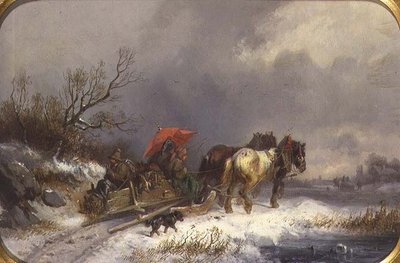 Una slitta in inverno da Adolf Schmidt