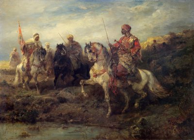 Guerrieri arabi a cavallo da Adolf Schreyer