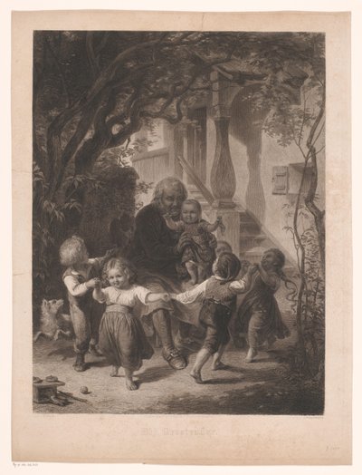 Bambini danzano in cerchio attorno a un vecchio da Adolf Wagenmann