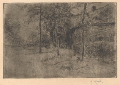 Fattoria con tetto di paglia da Adolf le Comte (signed by artist)