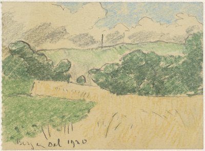 Campo di grano tra gli alberi da Adolf le Comte