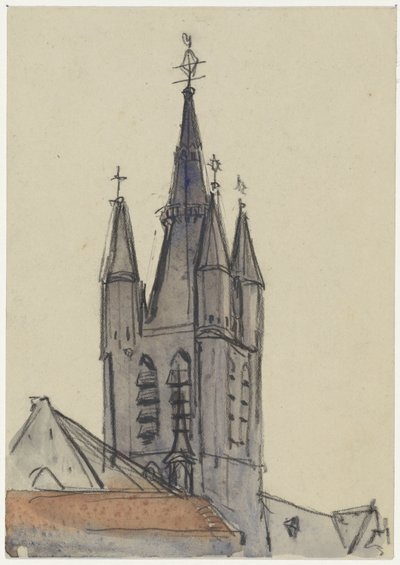 Torre della Chiesa Vecchia a Delft da Adolf le Comte
