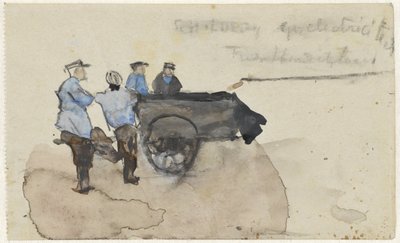 Quattro operai con un carro da Adolf le Comte