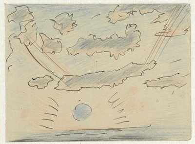 Studio delle nuvole con sole da Adolf le Comte
