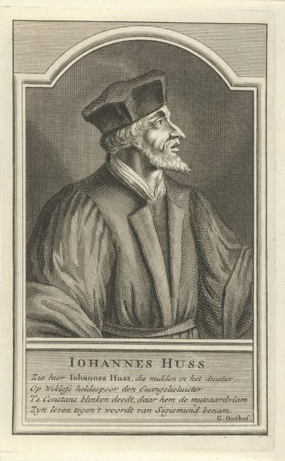 Ritratto di John Hus, c. 1710 da Adolf van der Laan