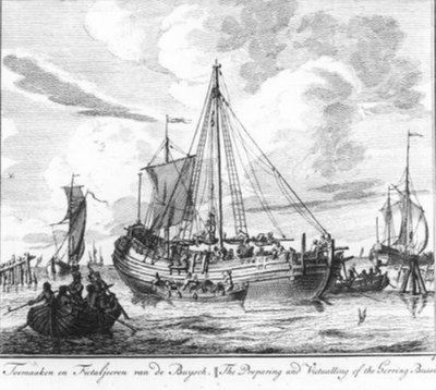 «Toemaaken en fictaljeeren van de buysch» (n. 4 della serie Pesca delle aringhe) da Adolf van der Laan
