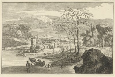Paesaggio invernale con vista su una città da Adolf van der Laan