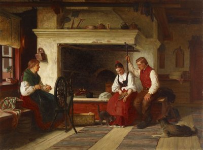 Vicino al focolare, una scena di corteggiamento ostrogota da Adolf von Becker