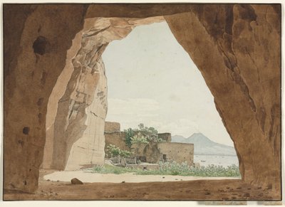 Vesuvio e la Baia di Napoli da una grotta da Adolf von Heydeck