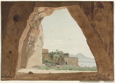 Il Vesuvio e la Baia di Napoli da una grotta, 1820 da Adolf von Heydeck