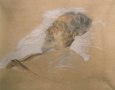 Giuseppe Verdi sul letto di morte da Adolfo Hohenstein