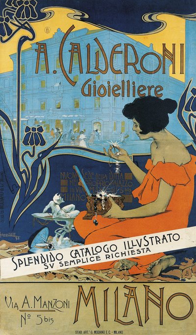 Gioielliere A. Calderoni, Milano, 1898 da Adolfo Hohenstein