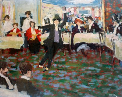 Maurice Chevalier, di Adolfo Levier, olio su cartone, 49x60 cm. Italia, XX secolo da Adolfo Levier