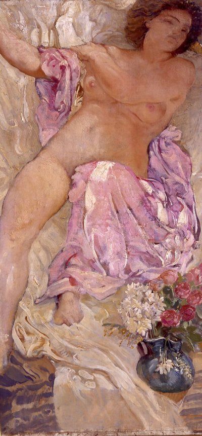 Nudo con fiori da Adolfo de Carolis