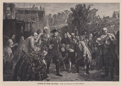 Federico il Grande, re di Prussia, in viaggio da Adolph Friedrich Erdmann von (after) Menzel