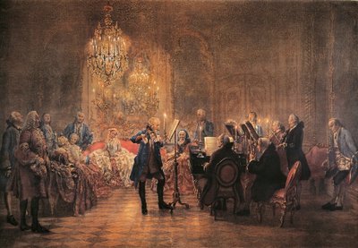 Concerto per flauto con Federico il Grande a Sanssouci da Adolph Menzel