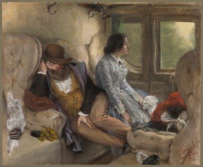 In una carrozza ferroviaria (Dopo un viaggio notturno) da Adolph Friedrich Erdmann von Menzel
