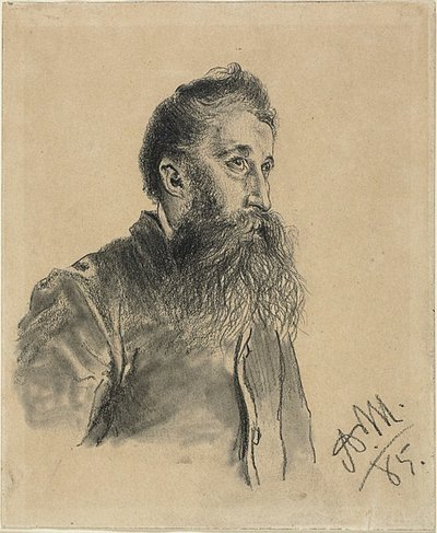 Ritratto di un uomo con la barba da Adolph Menzel