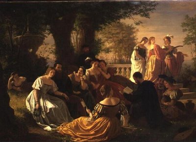 Festa veneziana che legge in un giardino da Adolph Friedrich George Wichman