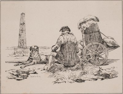 Il venditore ambulante e il suo cane da Johan Adolph Kittendorff