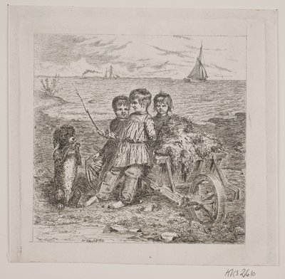 Bambini che addestrano un cane da Johan Adolph Kittendorff