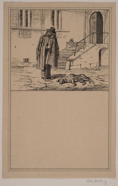 Il cane morto. N. 2 in Chr. Winther e M. Rørbye, "25 Immagini per bambini piccoli" da Johan Adolph Kittendorff