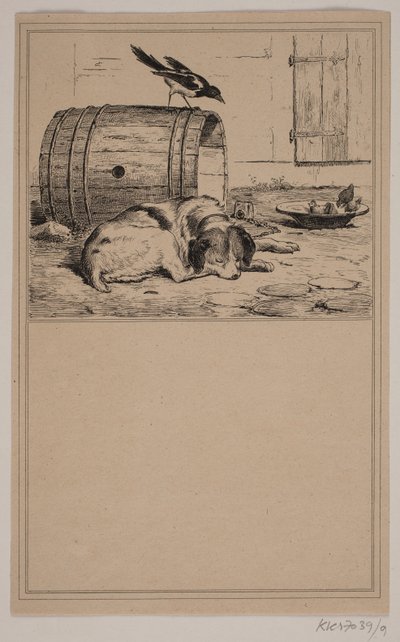 La mangiatoia del cane. N. 8 in Chr. Winther e M. Rørbye, "25 Immagini per bambini piccoli" da Johan Adolph Kittendorff