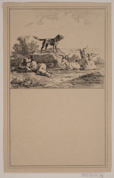 Il pastorello. Nr. 14 in Chr. Winther e M. Rørbye, "25 Immagini per bambini" da Johan Adolph Kittendorff
