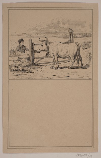 Koen og drengen. Nr. 12 in Chr. Winther og M. Rørbye, "25 Billeder for små børn" da Johan Adolph Kittendorff