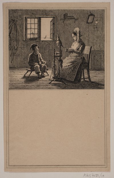 Madre e figlio. N. 18 in Chr. Winther e M. Rørbye, "25 Immagini per bambini piccoli" da Johan Adolph Kittendorff