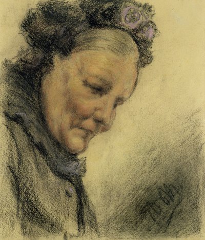 Testa di una vecchia signora da Adolph Menzel