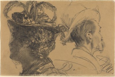 Teste di un uomo e una donna da Adolph Menzel