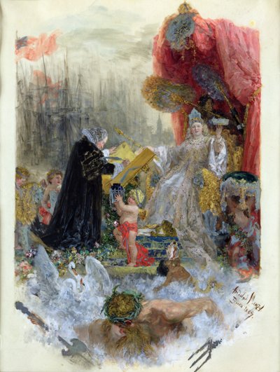 Documento di Cittadinanza Onoraria della Città di Amburgo, 1887 da Adolph Menzel