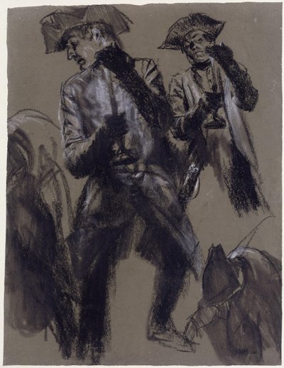 Studio di modello raffigurante un ufficiale con un candelabro da Adolph Menzel
