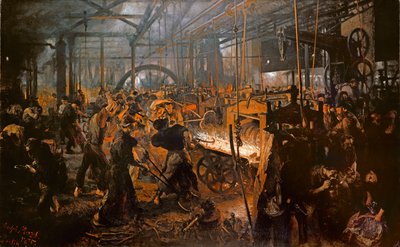 La fabbrica di laminazione del ferro da Adolph Menzel