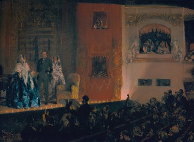 Théâtre du Gymnase a Parigi, 1856 da Adolph Menzel