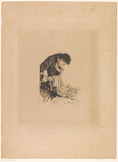 Donna che legge il giornale da Adolph Menzel