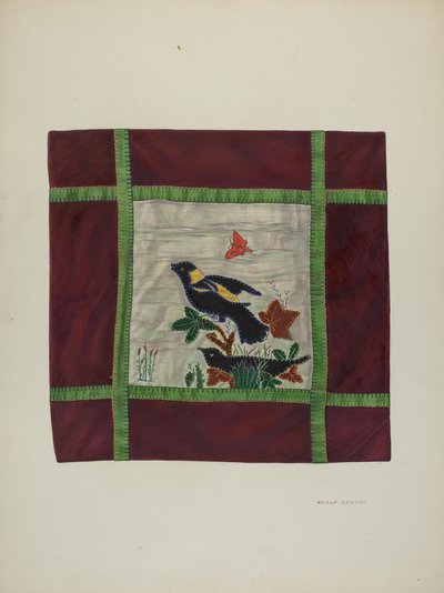 Dettaglio di coperta applique, 1941 da Adolph Opstad