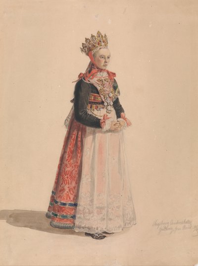 Ingeborg Andresdatter Gulsvik come sposa da Adolph Tidemand