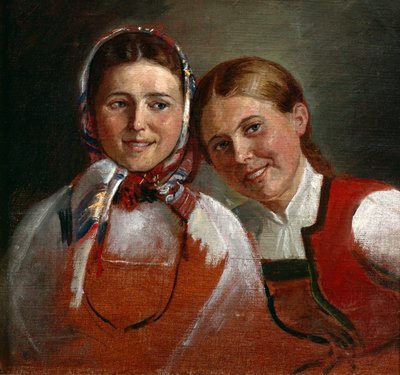 Ragazze che ridono da Adolph Tidemand