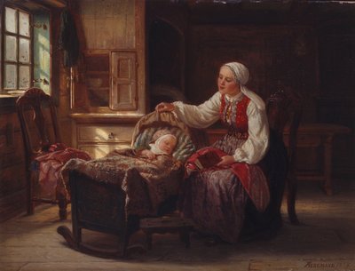 Madre con bambino da Adolph Tidemand