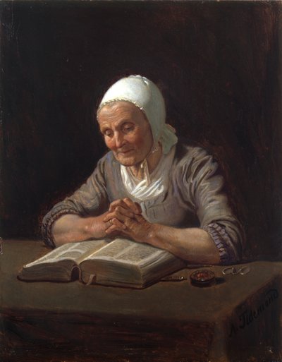 Vecchia donna che legge da Adolph Tidemand