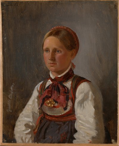 Ritratto di Gunild Olsdatter da Tinn da Adolph Tidemand