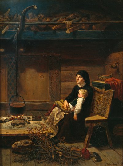 La vedova e suo figlio da Adolph Tidemand