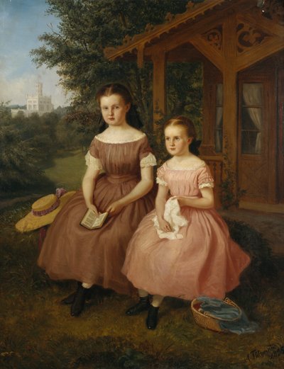 Le due figlie di Thorvald Meyers sulla proprietà "Heia". da Adolph Tidemand