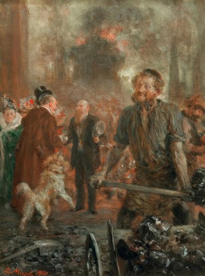 Visita alla fabbrica di ferro da Adolph Menzel