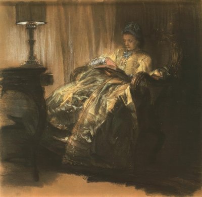 Signora che legge da Adolph Menzel