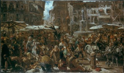 Piazza delle Erbe a Verona da Adolph Menzel