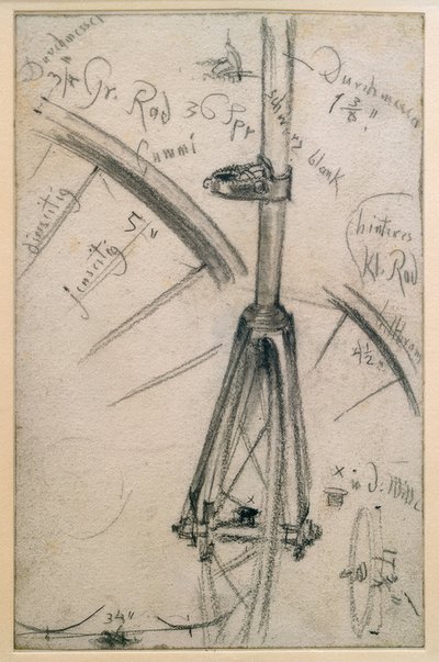 Studi sulla bicicletta alta, dettagli tecnici da Adolph Menzel