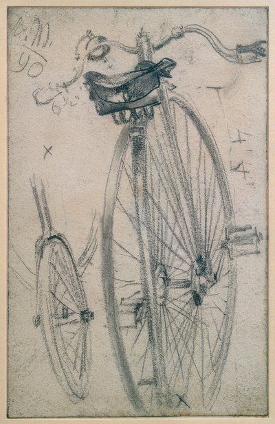 Studi sulla bicicletta alta, dettagli tecnici da Adolph Menzel